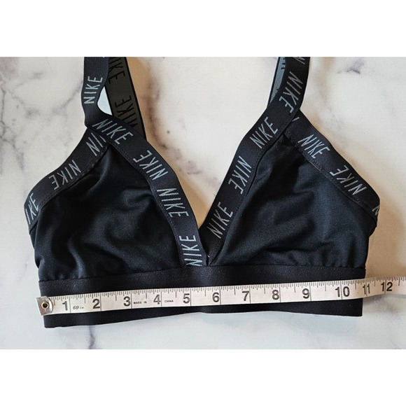 Nike Dri-Fit Women Indy Logo Strap Sports Bra XS Black Breathable Stretch Active - Picture 7 of 9